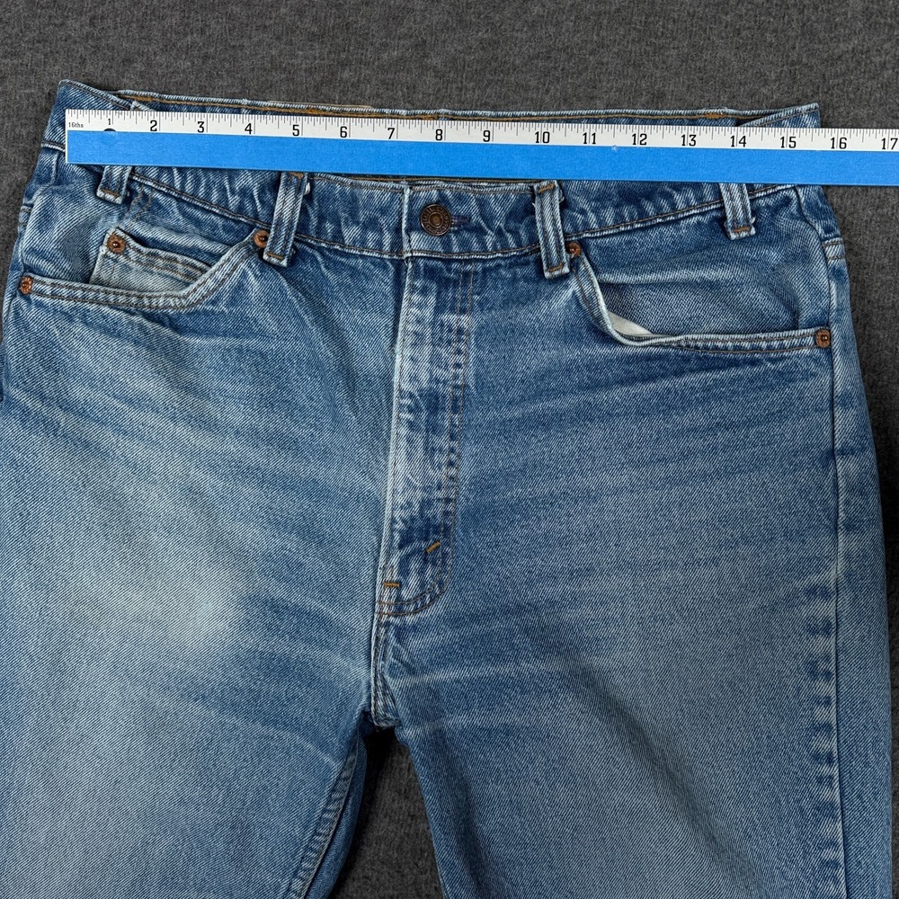 Vintage Levis 517 Jeans Mens 36x30 Orange Tab Made USA Blue Distressed Denim - Picture 9 of 14